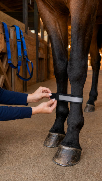 NightTrot™ LED Horse Visibility Kit (Chest Harness + 4 Leg Bands)
